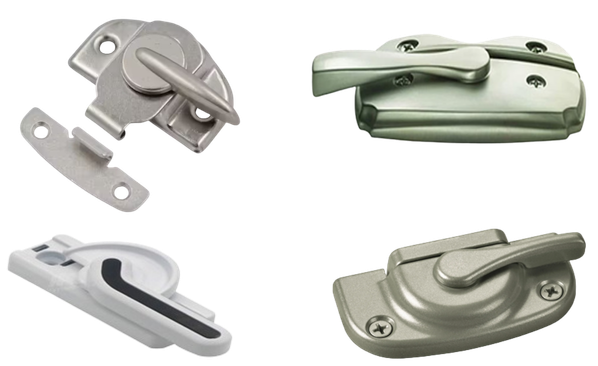 Crescent sash lock styles NOT compatible with DRAFTeeze - cam-style and tilt-turn window locks that cannot be sealed by the DRAFTeeze draft stopper
